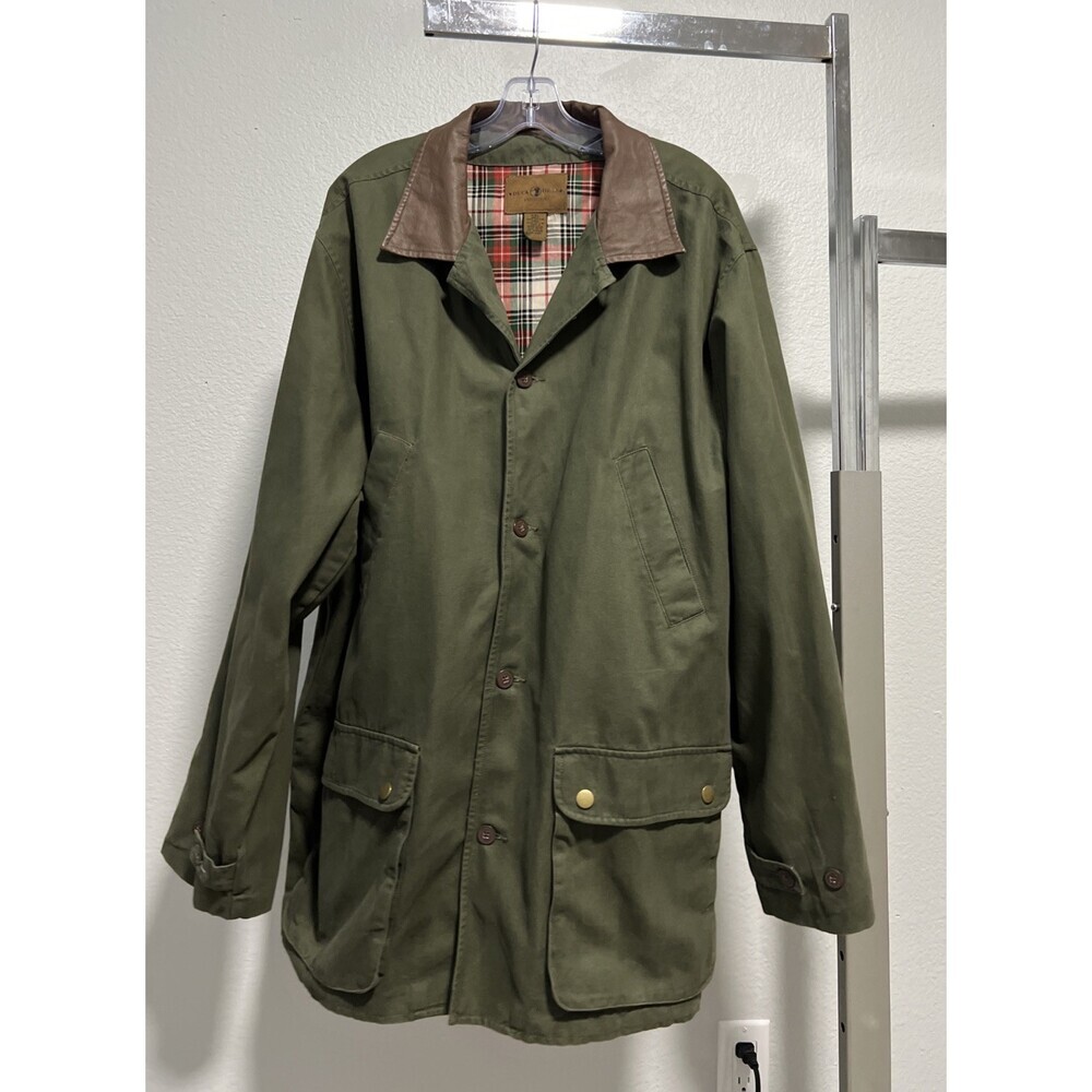 Duck Head Expedition Mens XXL Dark Green Jacket Plaid Lining Preppy
